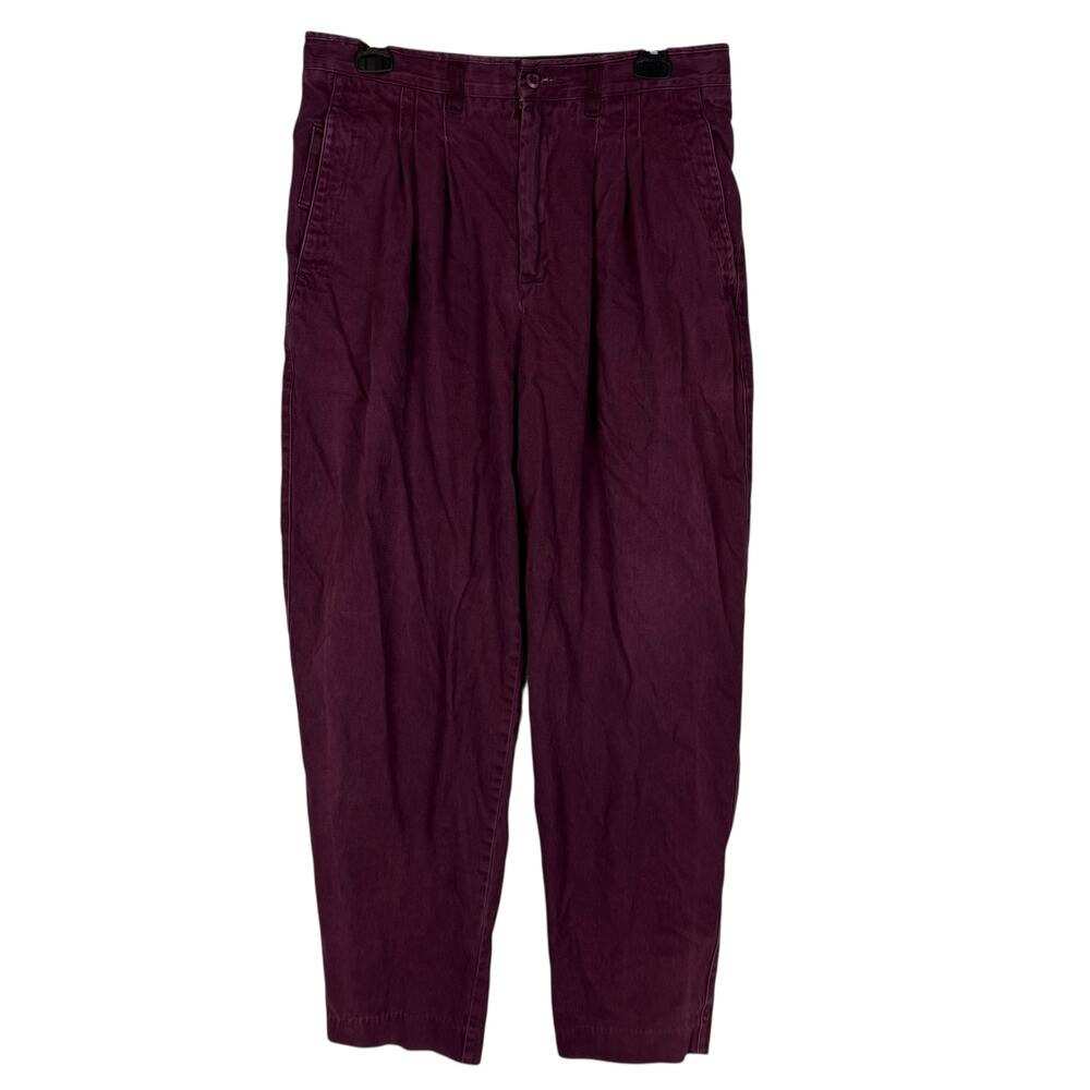 Generra Collection Chino‎ Pants Women 33 Purple Pleated High-Rise Flat Front VTG